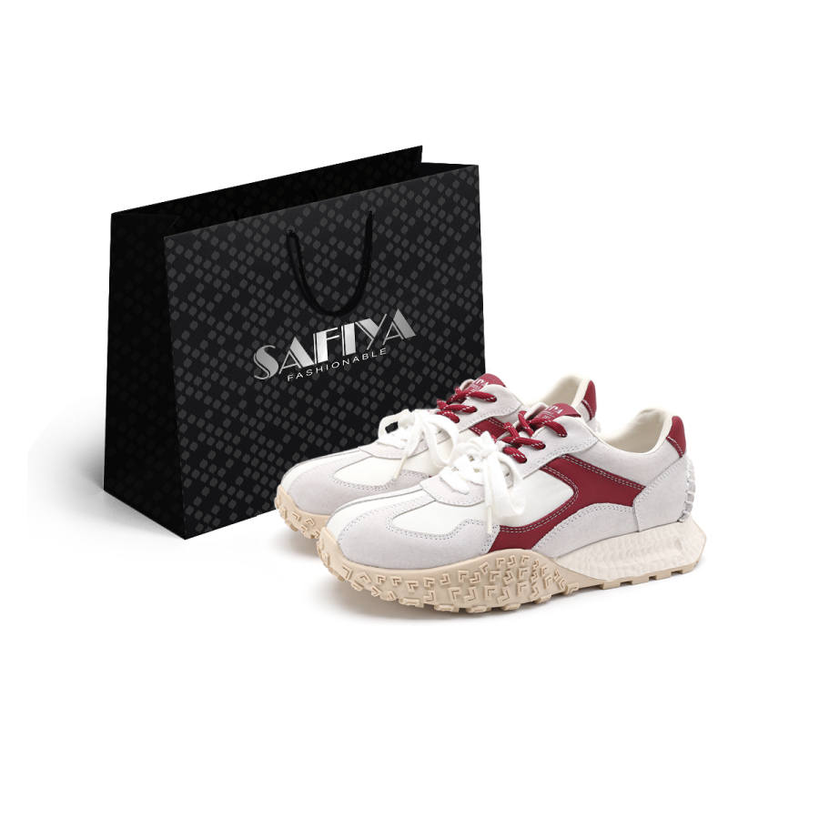 Safiya Pigskin Low top Casual Shoes Women's Beige Red