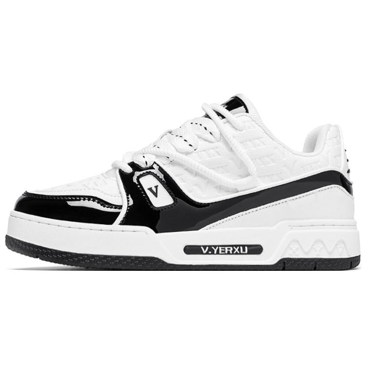 V.YERXU Skate Sneaker Microfiber Leather Abrasion Resistant Lightweight Breathable Height Increasing