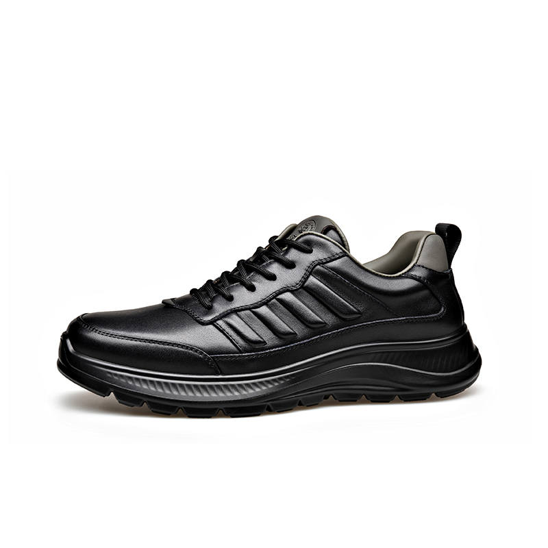 LAORENTOU Top Grain Cow Leather Casual Shoes Men's Black