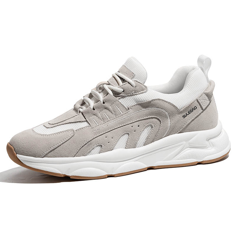 SULEGAO Low top Chunky Sneakers Men's Ecru