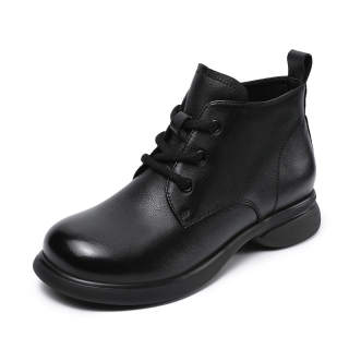 Devanro Top Grain Cow Leather Ankle Boots 3.5cm Women's