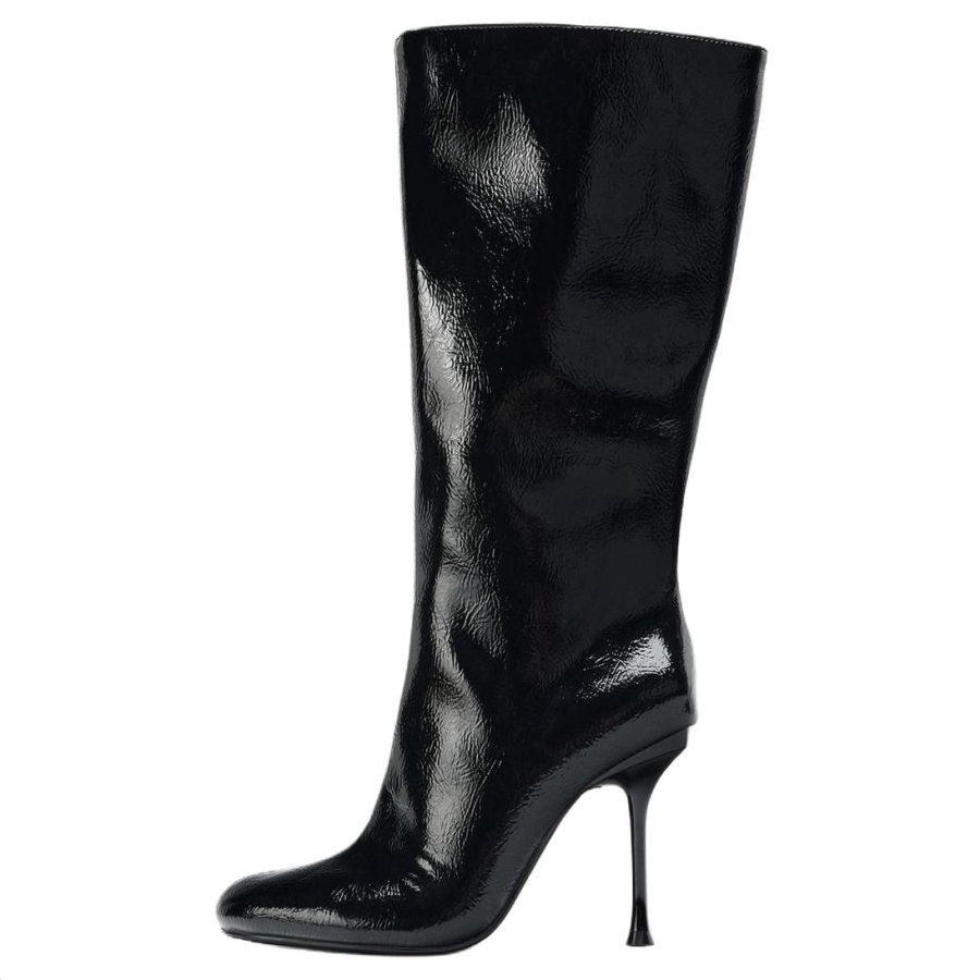 ZARA Pu Knee high Boots 10cm Women's Black