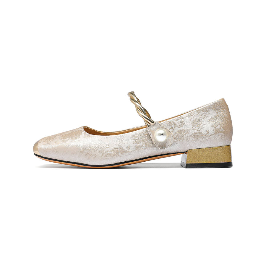 GOLDLION Chunky Heel Mary Jane Shoes Women's