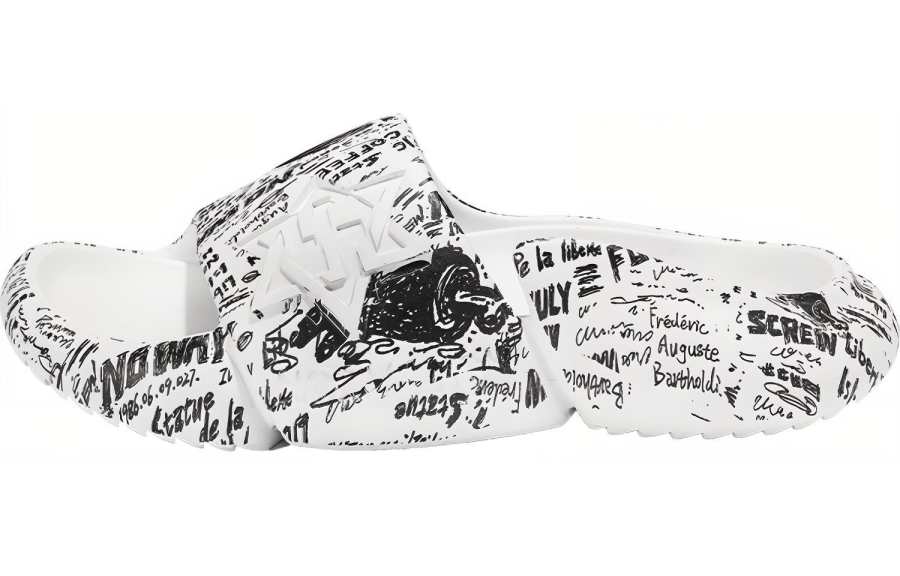 NORVINCY Comfortable Totem Slide Slippers Unisex Black White