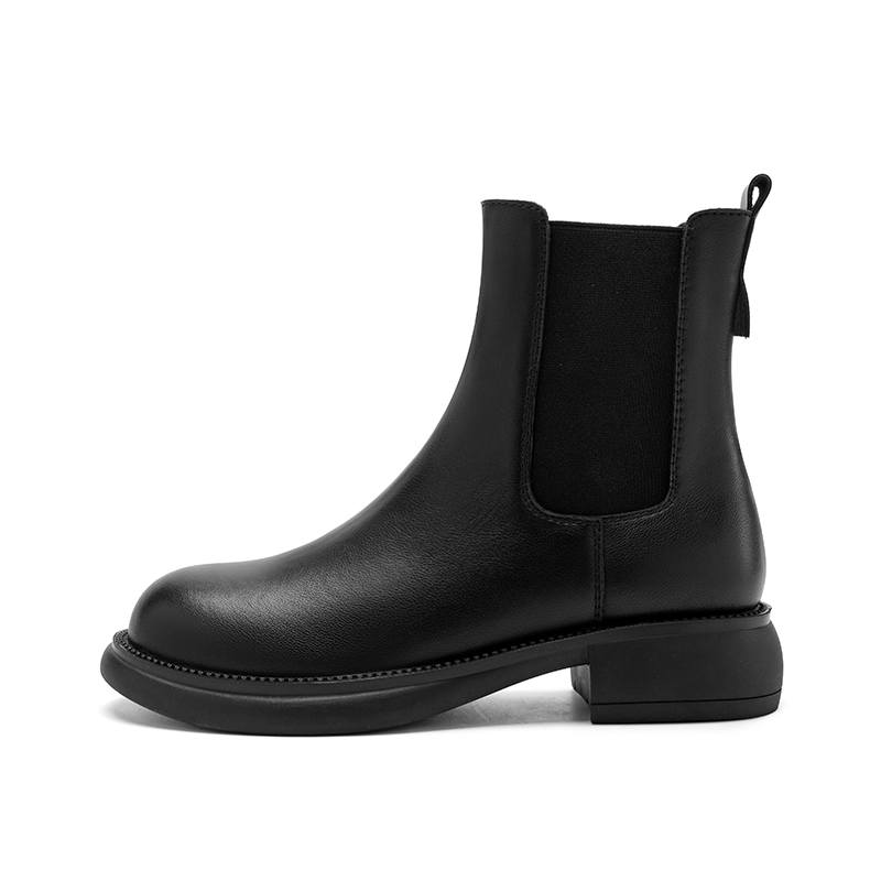 ZHR PU Synthetic Leather Crew Chelsea Boots 4cm Women's