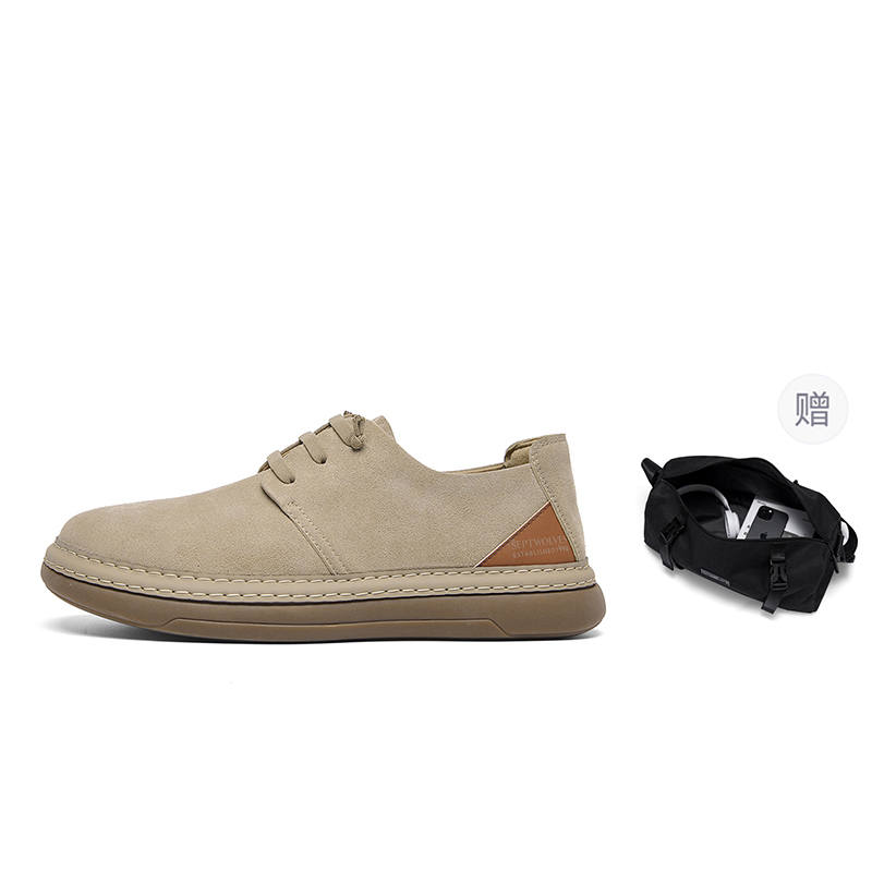 SEPTWOLVES Men's Casual Shoes Men's Low Top Apricot/Dark Gray