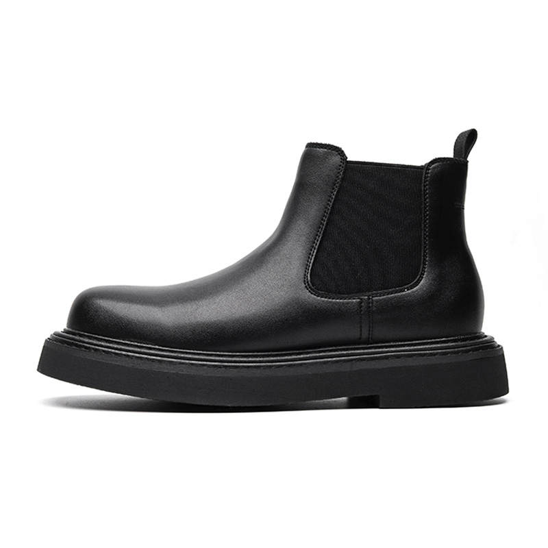 ZONEJOY Synthetic Leather Crew Chelsea Boots Men's Black