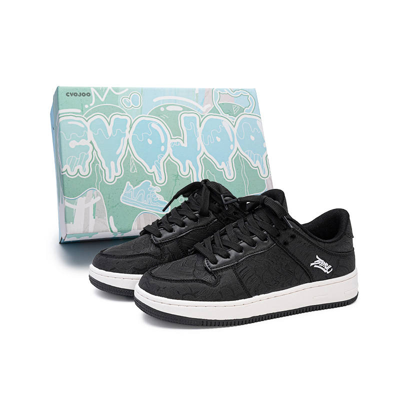 CVOJOO Slip Resistant Abrasion Resistant Slip Resistant Abrasion Resistant Low top Skateboard Shoes Unisex Black