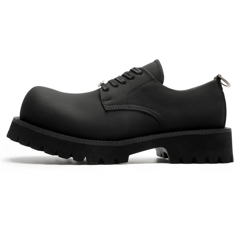 V05 Casual Leather Shoes Men's Low Top Black