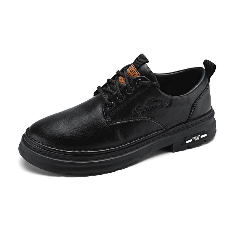 CITONGXIANSHENG Cow Split Leather Casual Shoes Men's Black