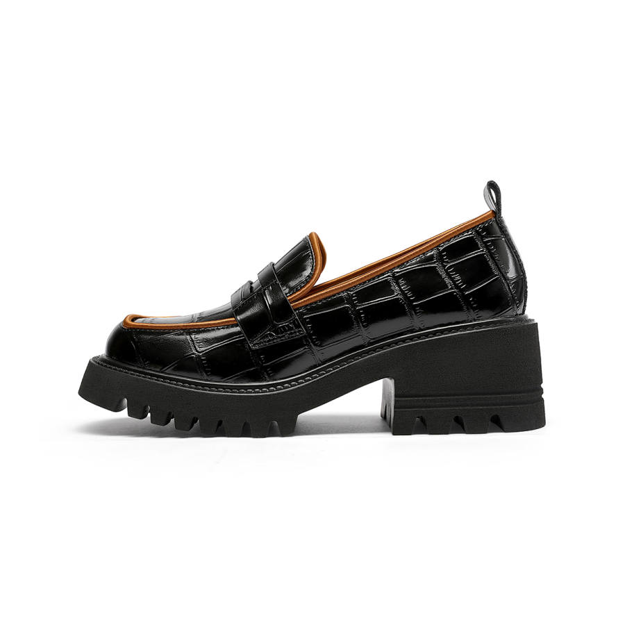 GOLDLION Loafers Women's Black/Khaki