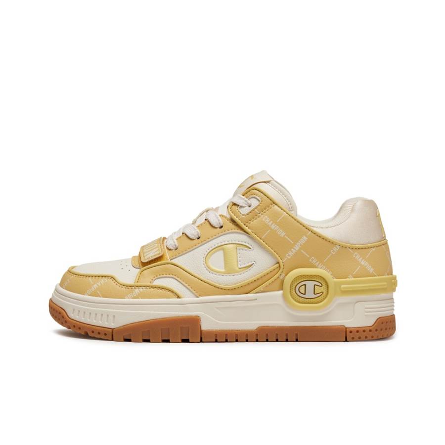 Champion Textile, Synthetic Leather Low top Skateboard Shoes Unisex Linen/Resin Yellow