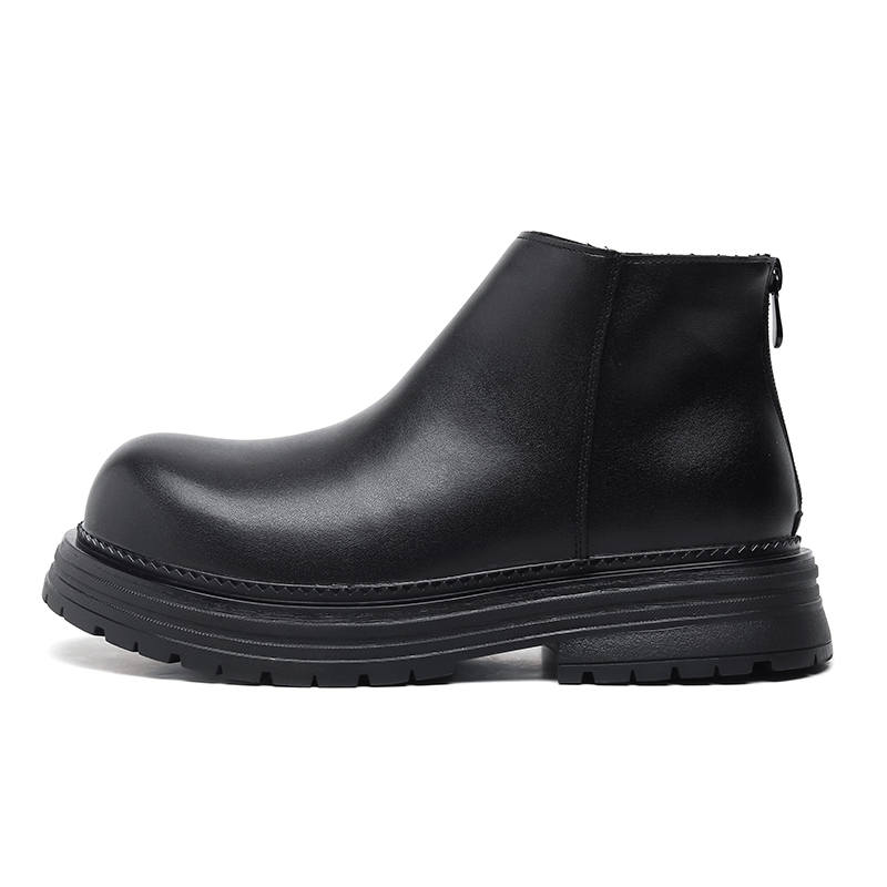 PINYI PINYI Microfiber Leather Short Combat Boots Men's Black