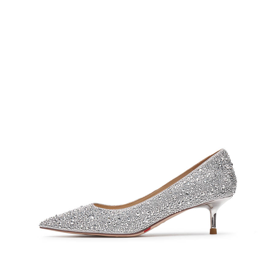 Staccato Slim Heel High Heels 5CM Women's Starlight Silver