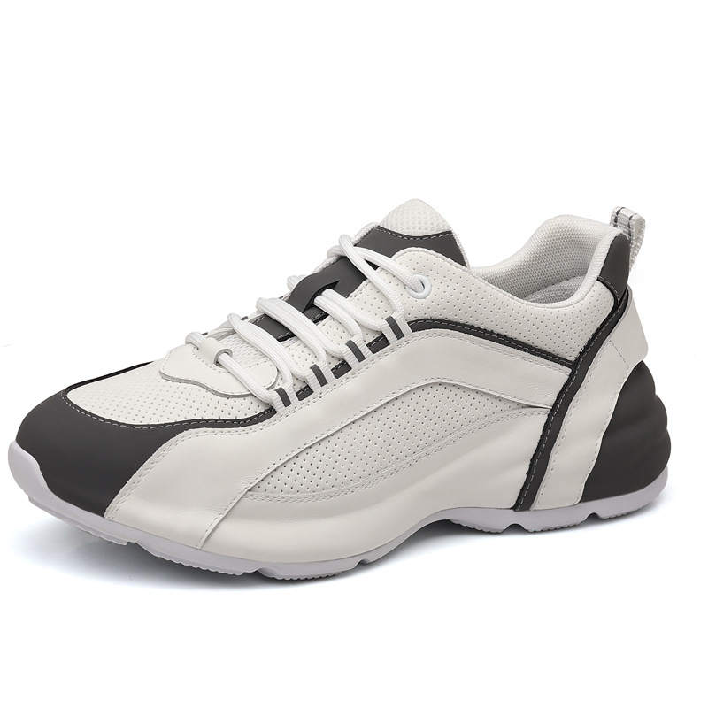 SENJIALUO Cow Leather Breathable Lightweight Height Increasing Breathable Lightweight Height Increasing Low top