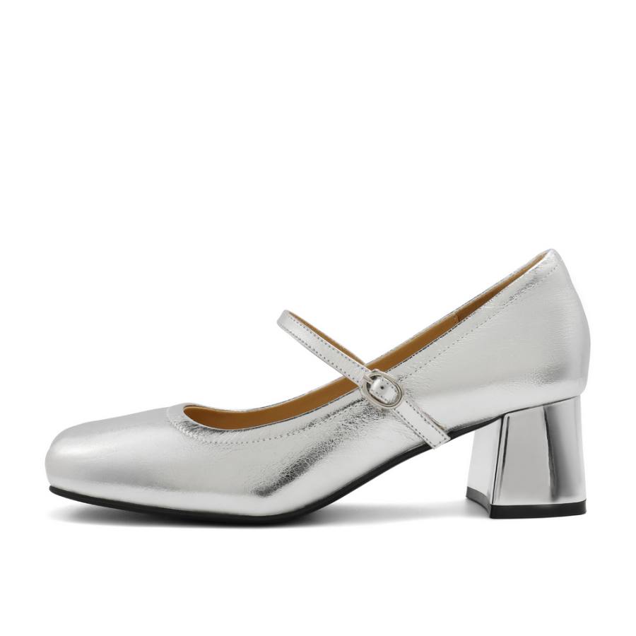 BELLE Cow Leather Block Heel Mary Jane Shoes 4.5cm Women's