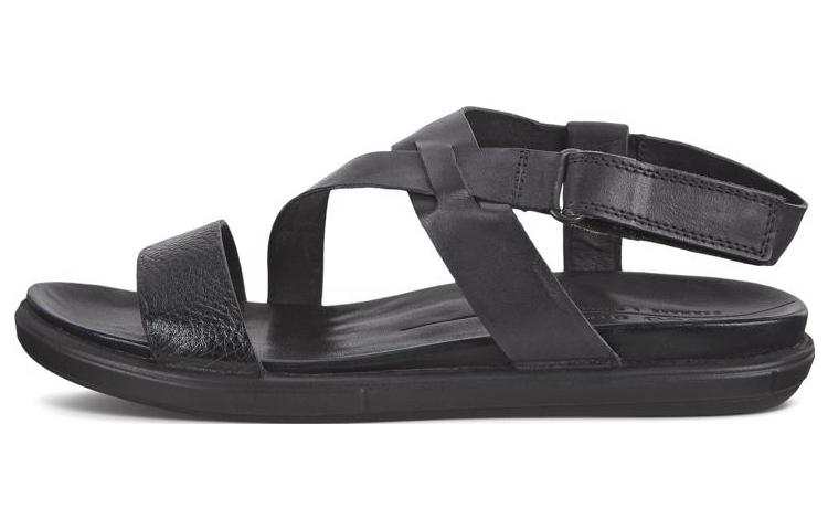 Ecco Minimalist Style Collection Leather One Strap Buckle Fashion Sandal Women's Black