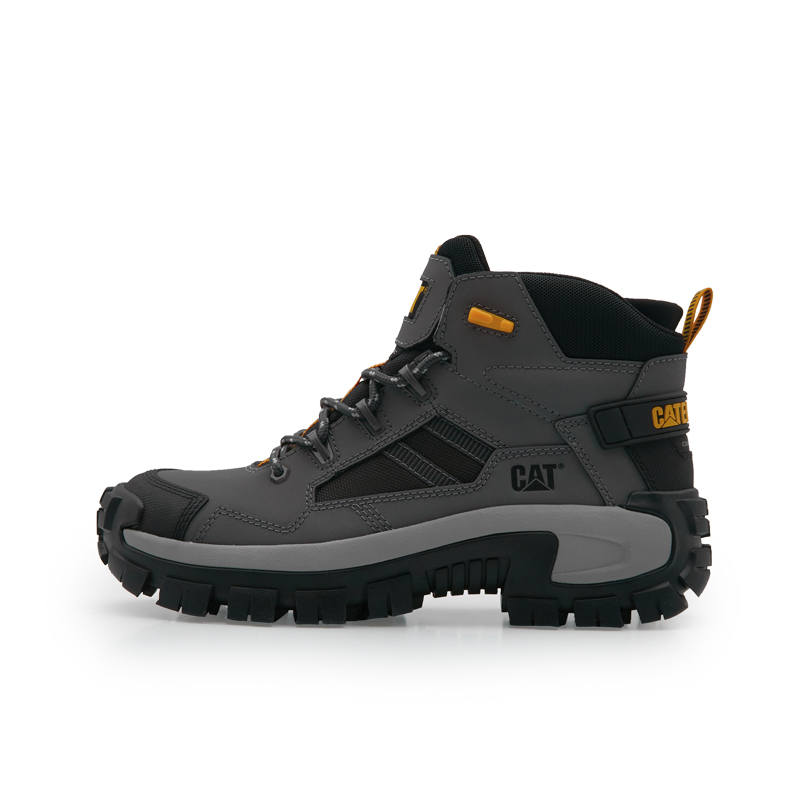 CAT CAT Invader Mid Vent CT SS25 Cow Split Leather Short Combat Boots Men's Gray