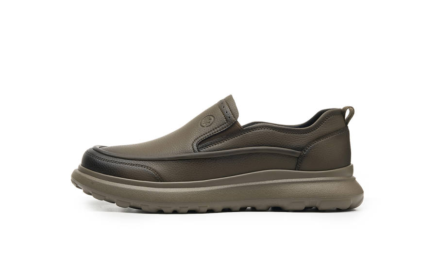 HLA Casual Leather Shoes Men's Low Top Brown/Earth Yellow