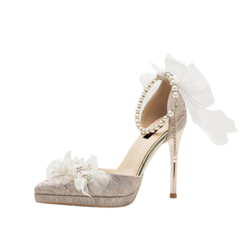 DUNNU Leather Slim Heel High Heels Women's