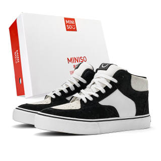 MINISO Skateboard Shoes Unisex Mid Top White Black/White Gray/Beige Brown/Blue