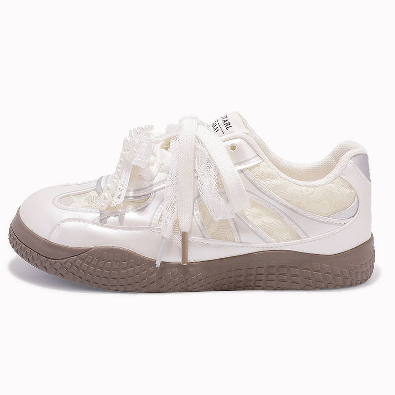 SNXR Slip Resistant Lightweight Non slip Lightweight Low top Skateboard Shoes Women's Beige