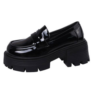 SHUXI Loafers Women's Black Glossy/Black Matte