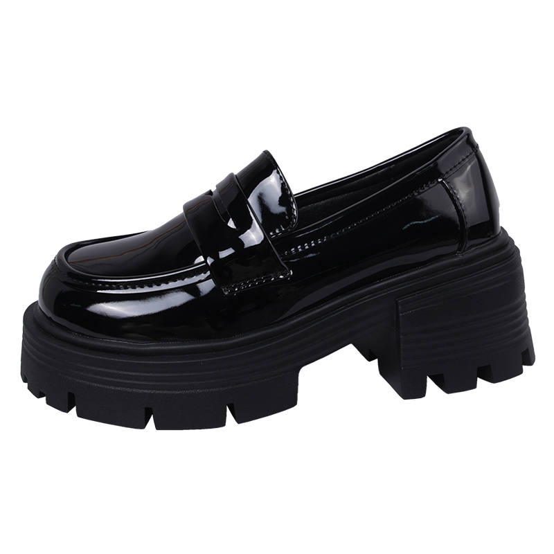 SHUXI Loafers Women's Black Glossy/Black Matte