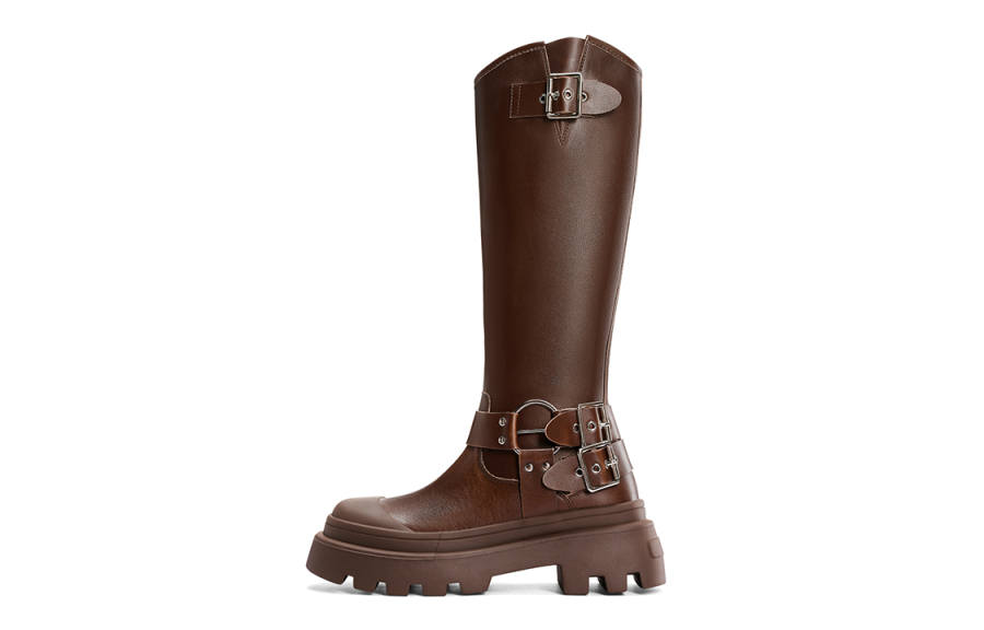C°BANNER Leather Knee high Boots Women's Brown