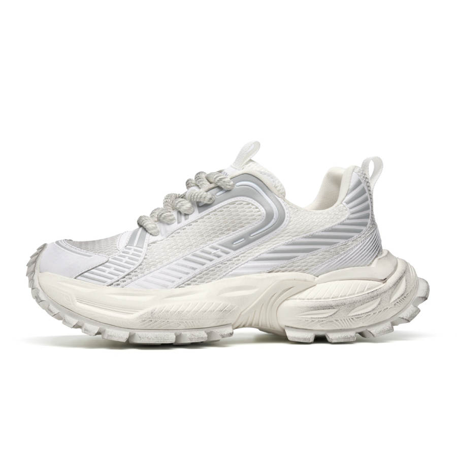 C°BANNER Synthetic Leather Low top Chunky Sneakers Men's White Gray