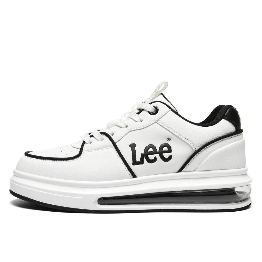 Lee Classic Air Cushion, White Sneakers Synthetic Leather Cushioning Low top Skateboard Shoes Men's