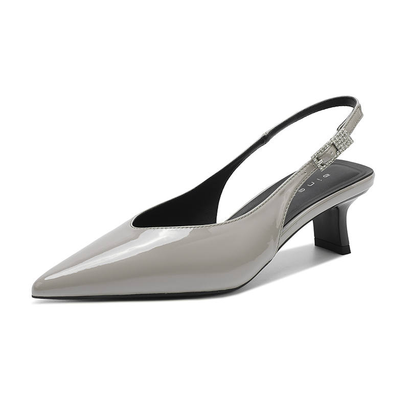 Ainer-cat Ainer cat Patent Leather Chunky Heel High Heels 5CM Women's