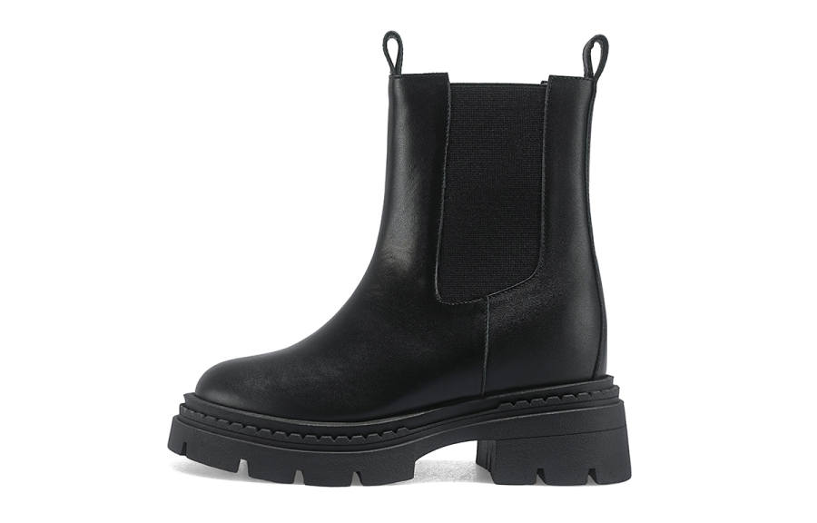 IiJin Cow Leather Chelsea Boots Women's Black
