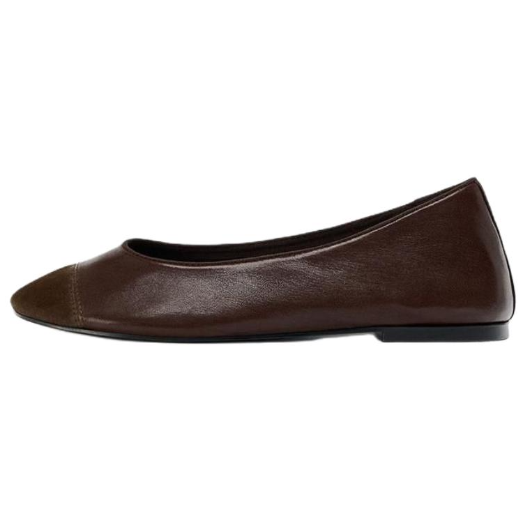 ZARA Sheepskin Casual Shoes 1CM Women's Brown