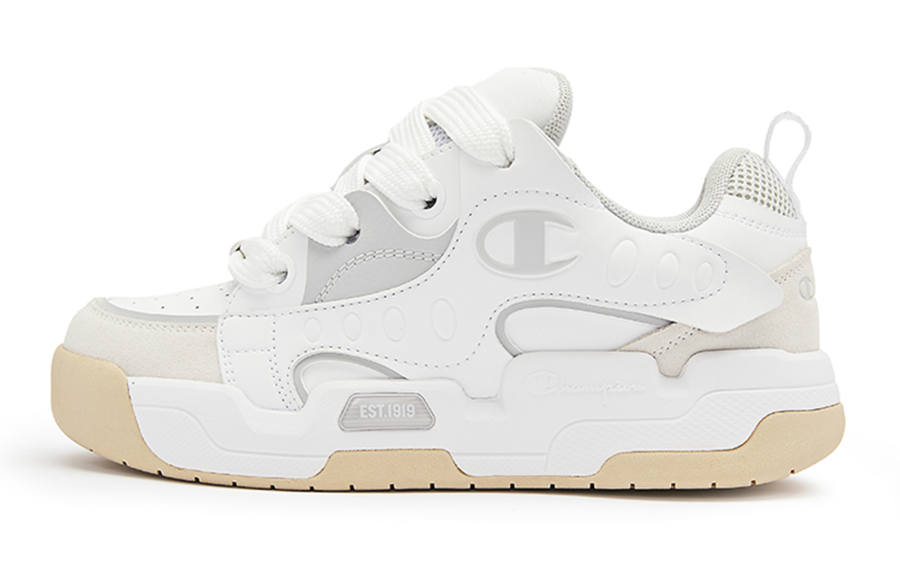 Champion Playful Puffy Shoes Low top Skateboard Shoes Women's White Gray