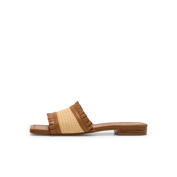 Lost In Echo Rubber Sole Slip Resistant Slide Slippers Women's Straw Woven Color