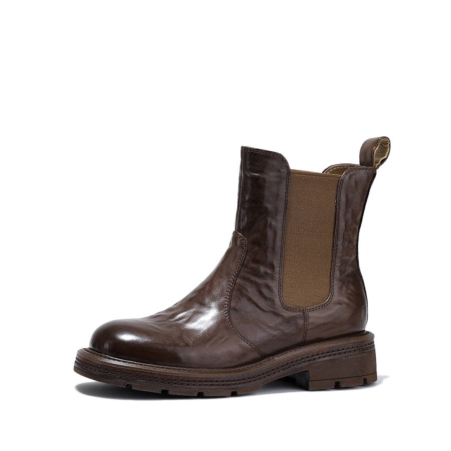 BELLALILY Top Grain Cow Leather Short Chelsea Boots Women's