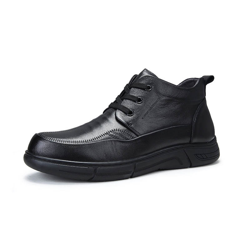 KAQIAODI Cow Leather Thickened And Fleece Lined, Comfortable Minimalist Style, Versatile Business Casual Shoes Men's