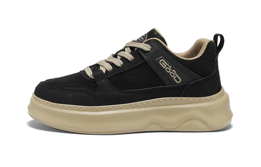 HLA Skateboard Shoes Men's Low Top Earth Yellow, Black, Khaki
