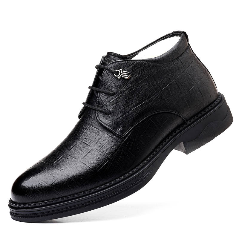 Mulinsen Cow Split Leather Casual Shoes Men's Black