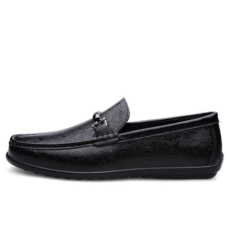 CITONGXIANSHENG Cow Split Leather Casual Shoes Men's Black