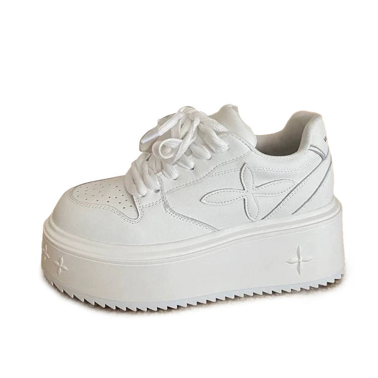 LIANGHUO Microfiber Leather Low top Casual Shoes Women's Ecru