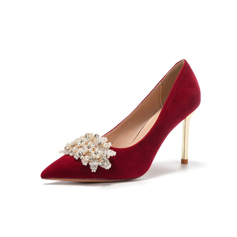 HKCP Slim Heel High Heels Women's Red