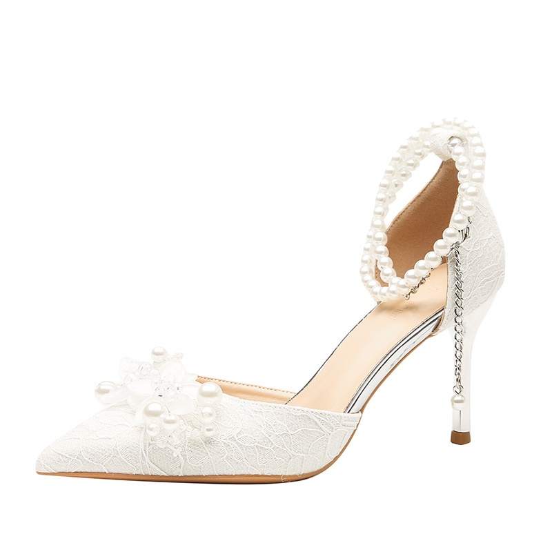 RoseDoris Slim Heel High Heels 8cm Women's White