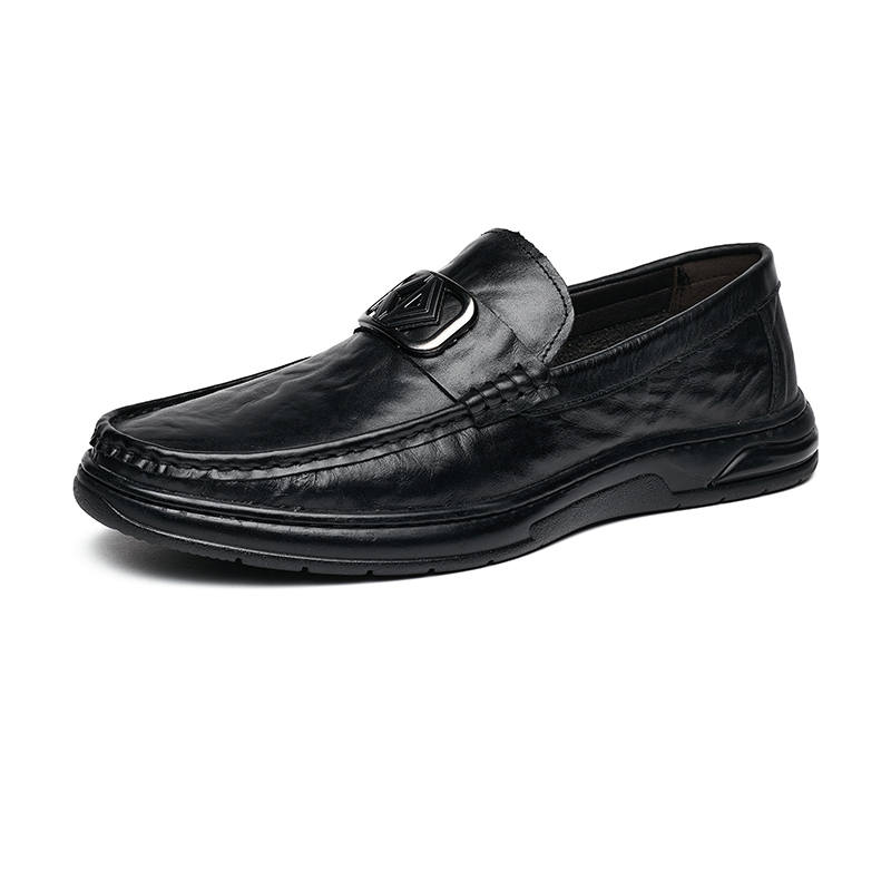 PINYI Cow Leather Casual Shoes Men's Black