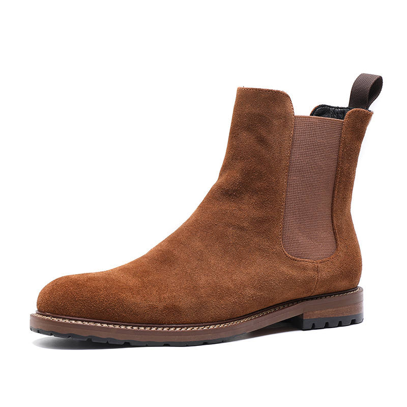 Bansley Bansley Top Grain Cow Leather Short Chelsea Boots Men's