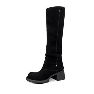 JESSICA SOPHIA Cow Suede Knee high Boots 5CM Women's
