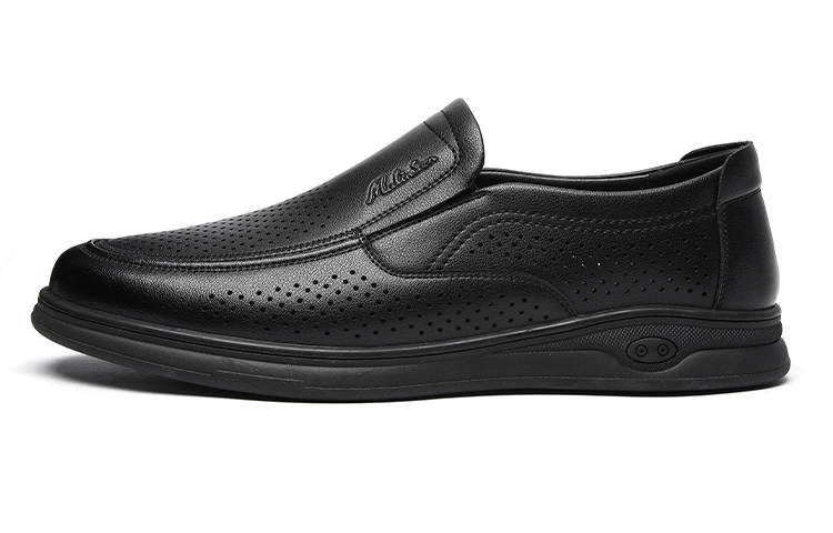 Mulinsen Cow Split Leather Casual Shoes Men's Black