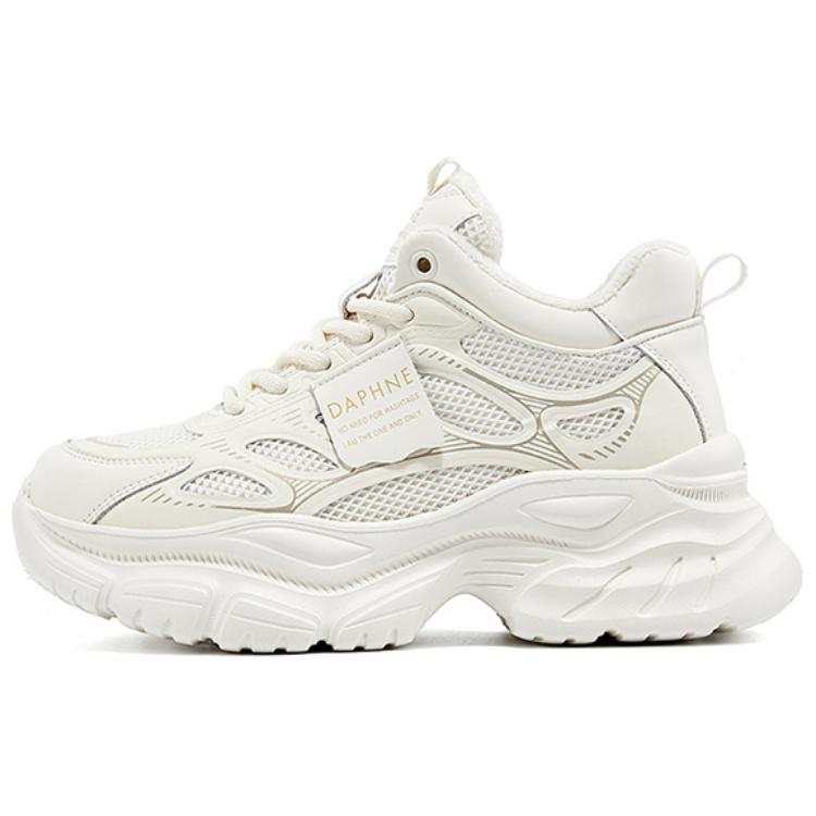 DAPHNE DAPHNE Cow Split Leather Mid top Chunky Sneakers Women's Ecru