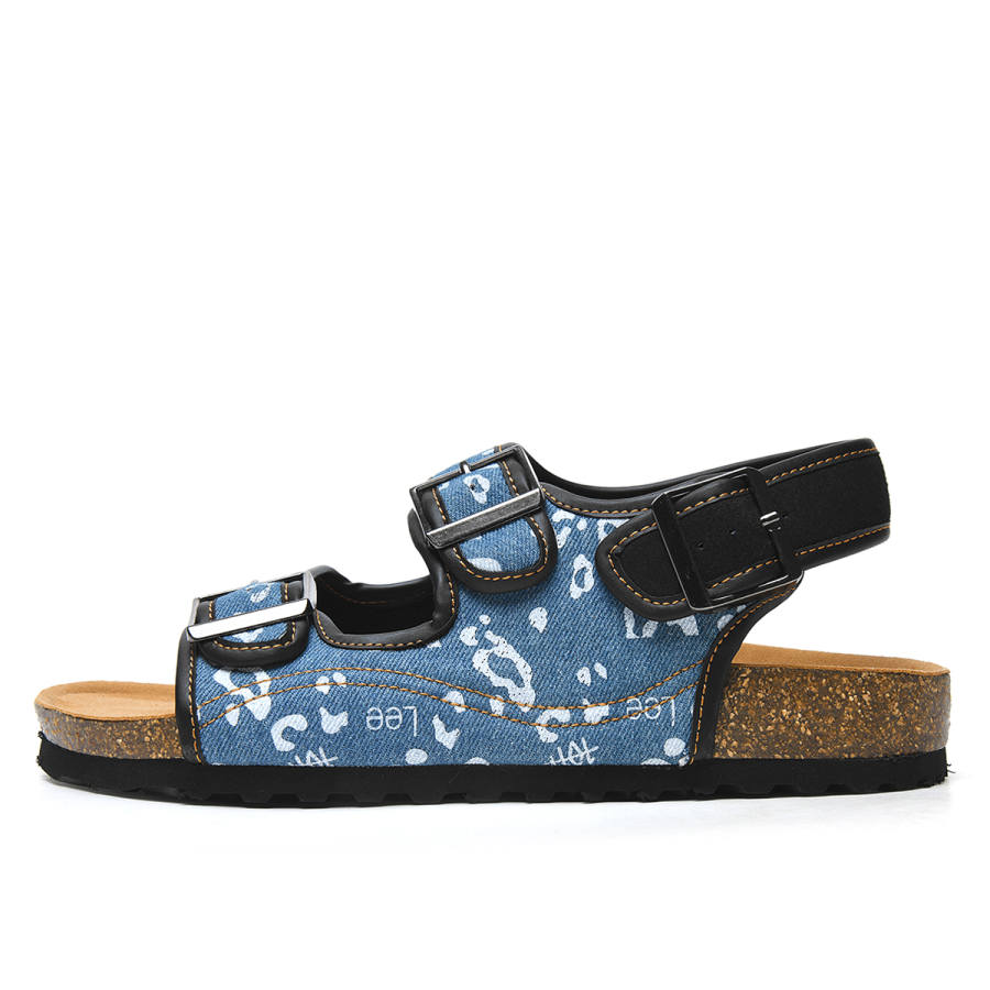 Lee Lee Denim One Strap Sandals Flat Men's